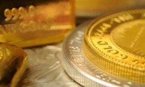 close up of gold and silver bullion