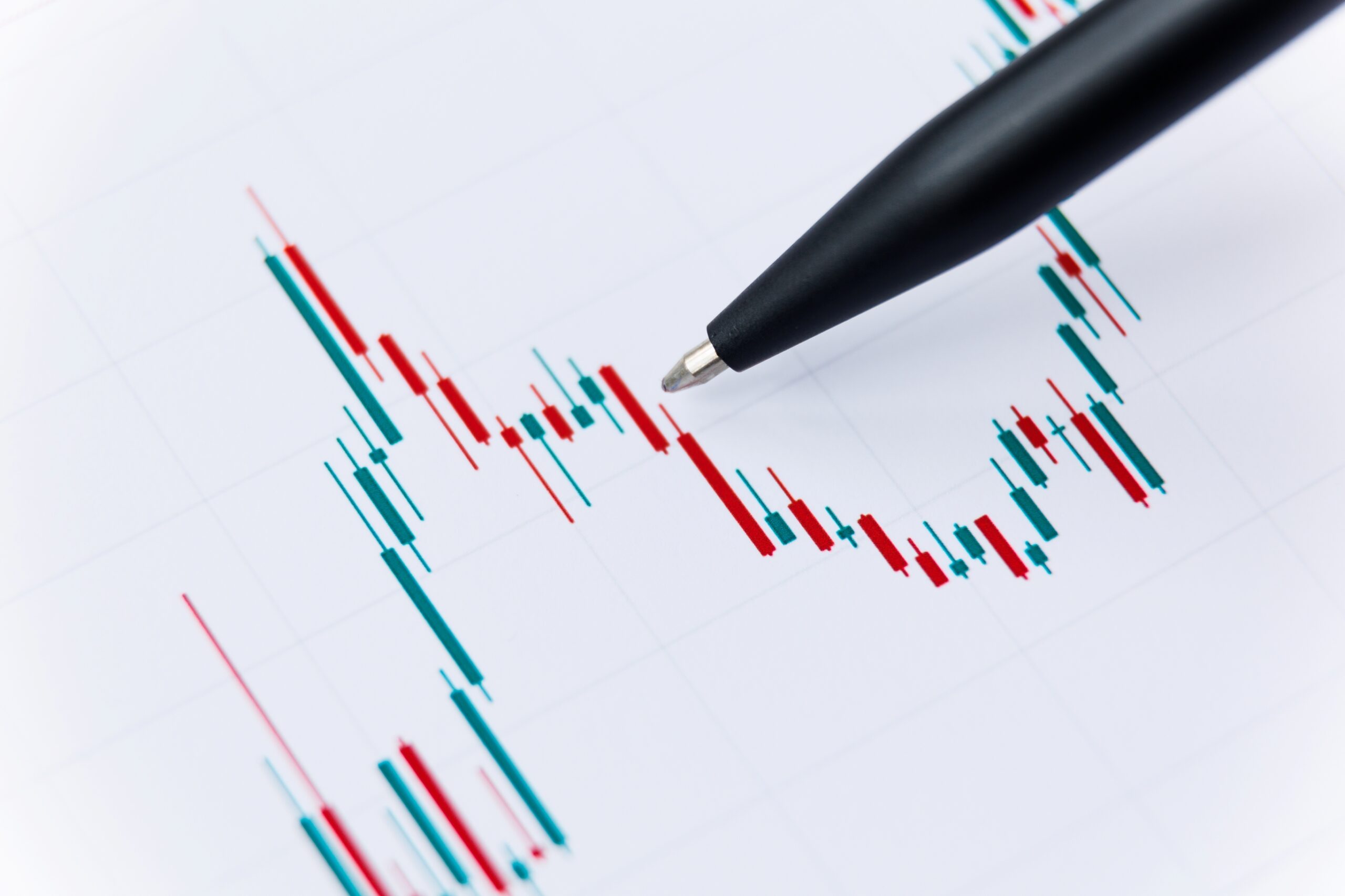 pen pointing to chart of price fluctuations