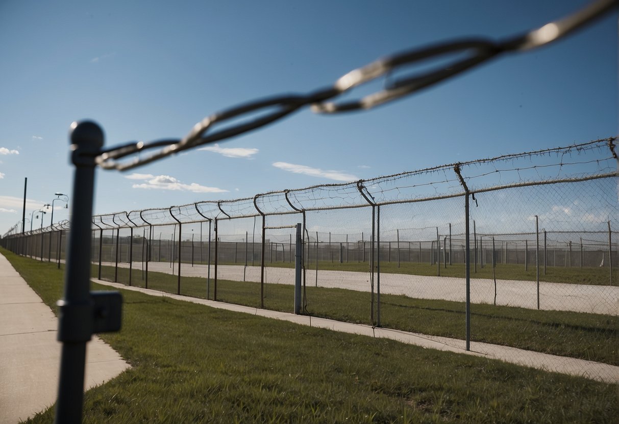 Security measures surround Fort Knox gold barbed wire fences armed guards surveillance cameras and motion sensors