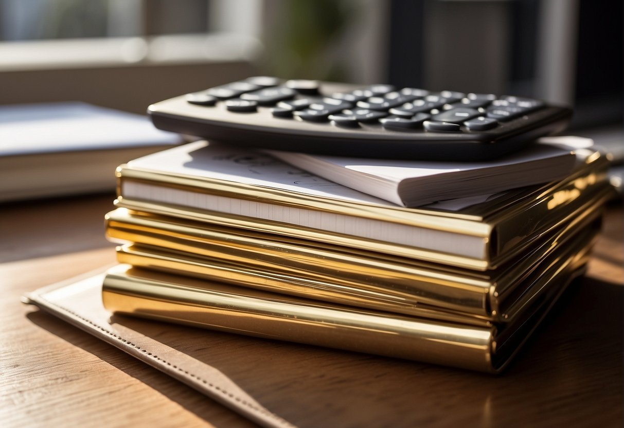 calculator on top of books