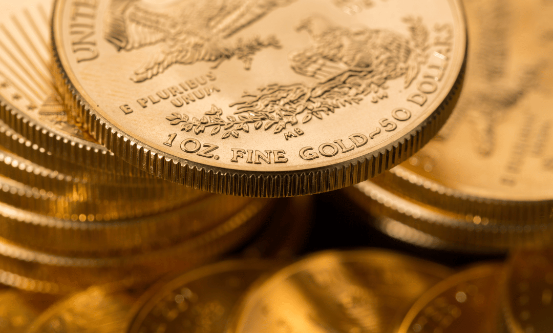 Gold American Eagles up close