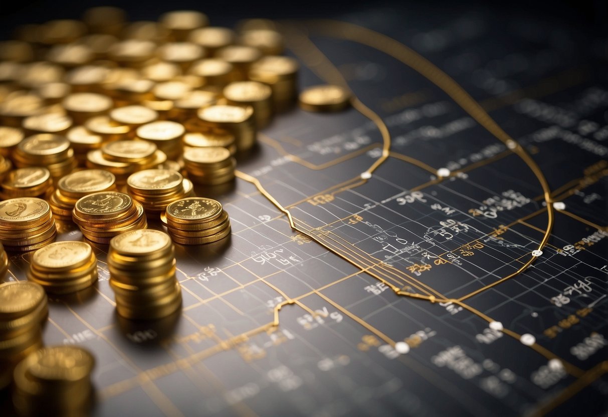 electronic component table with gold wires and gold coins