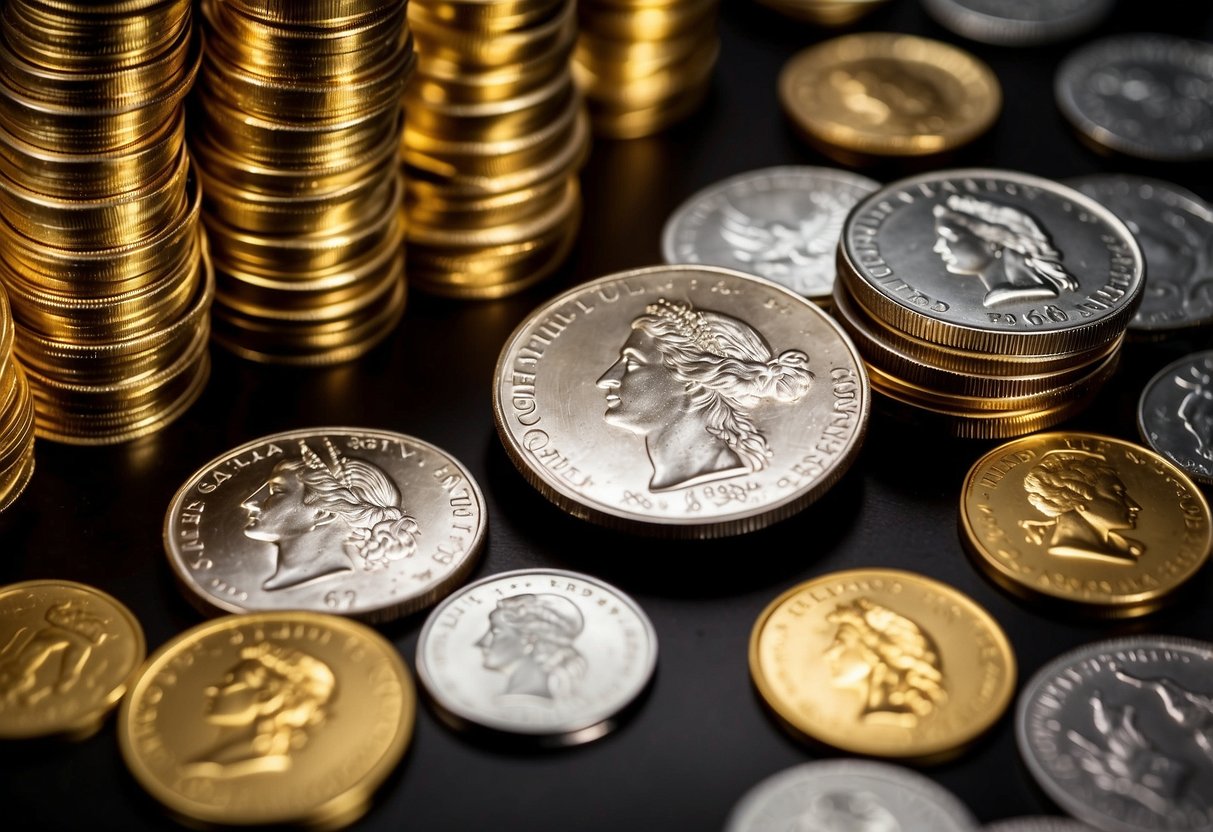 gold and silver coins