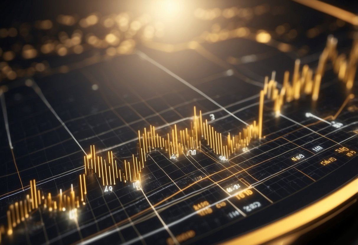 raised columns of a gold chart