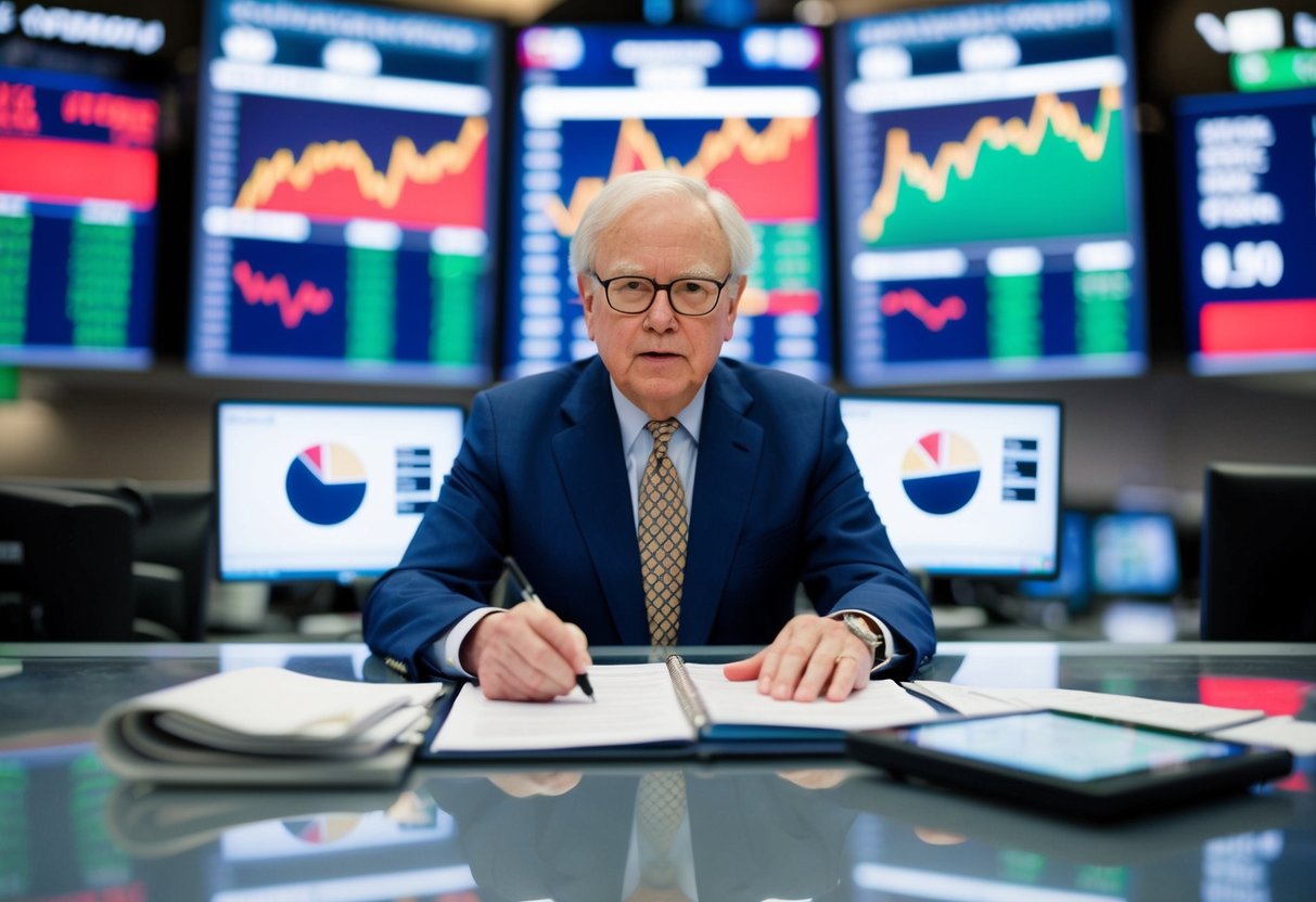 AI generated image of Warren Buffet at his desk