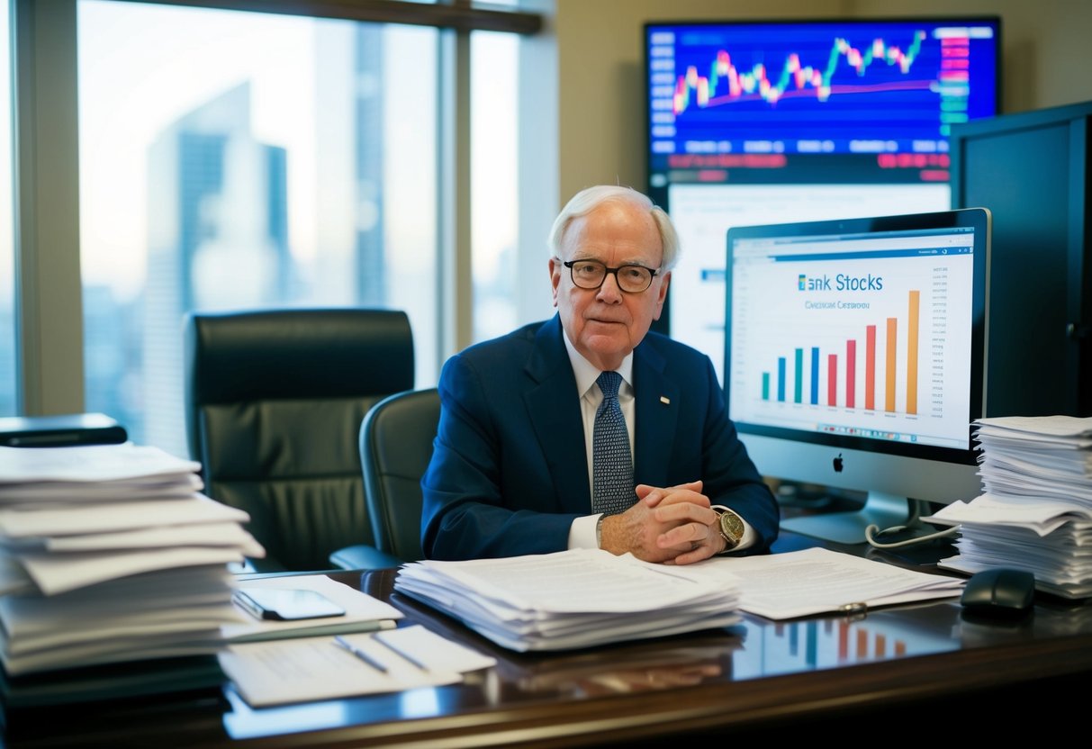 AI generated image of Warren Buffet in his office