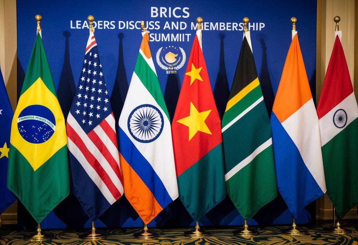BRICS Flags on posts
