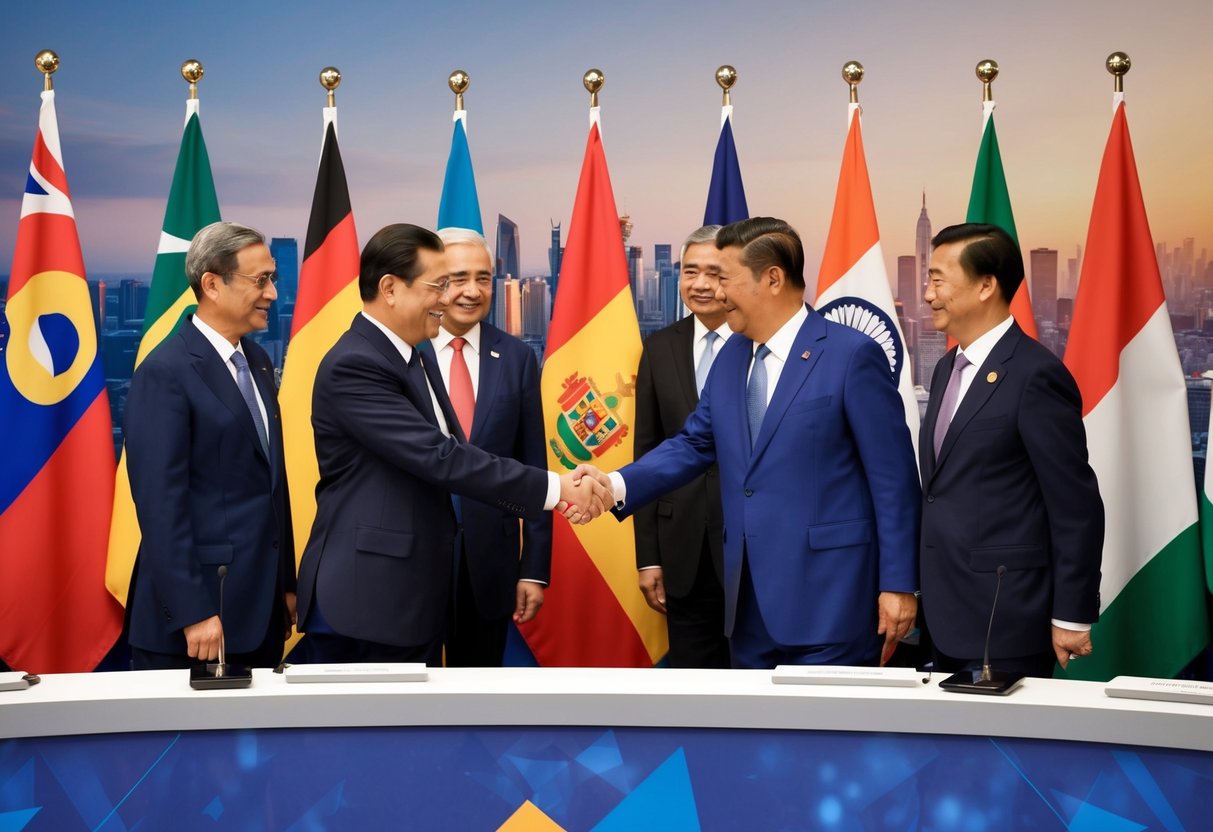 presidents meeting and shaking hands