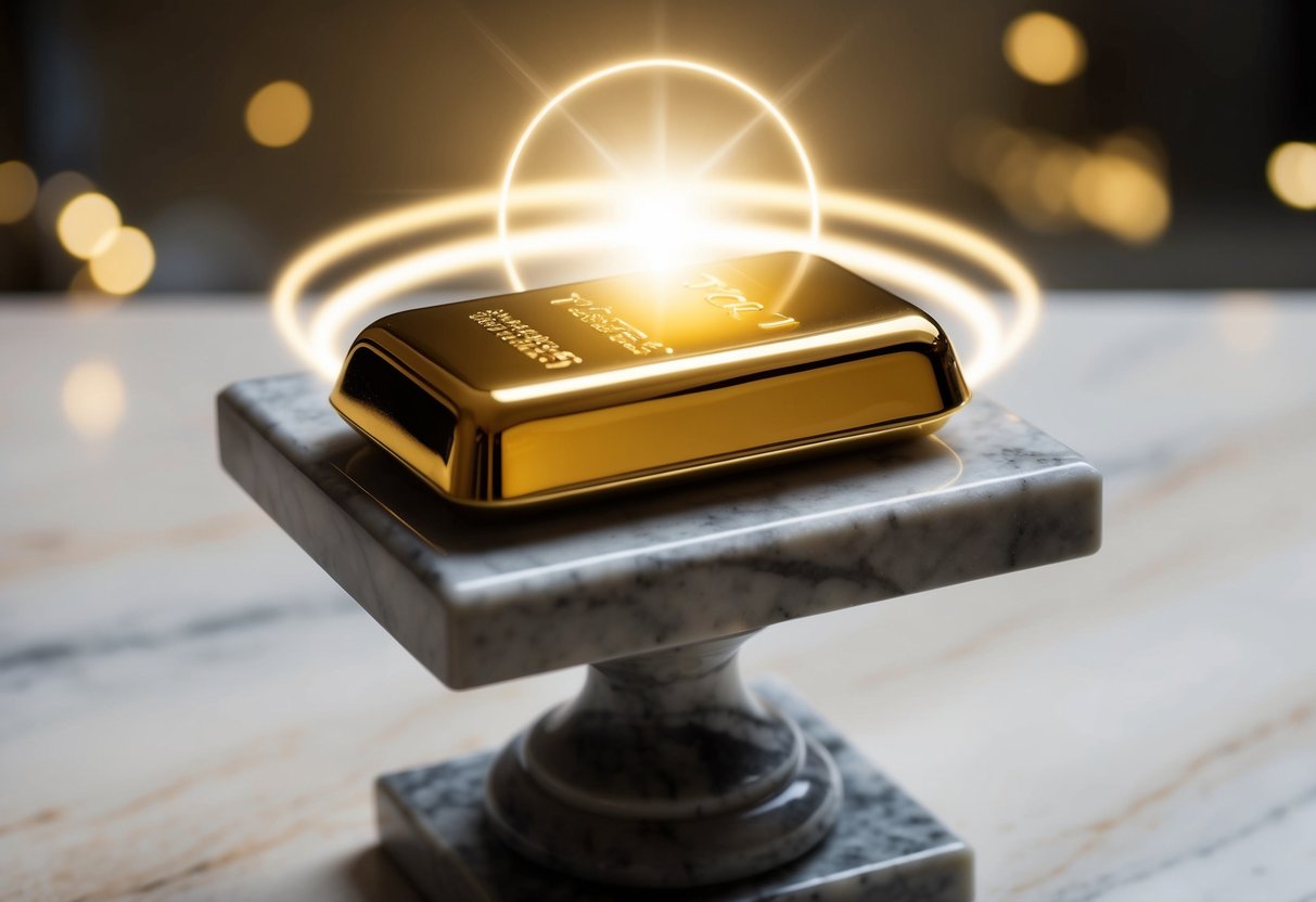 gold bar on a pedestal of tier 1