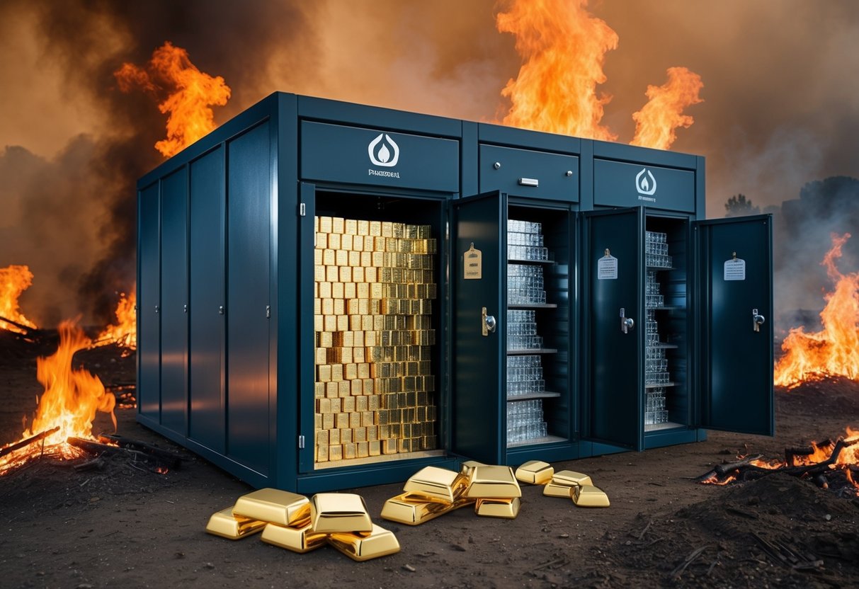 precious metals depository protecting metals from a fire