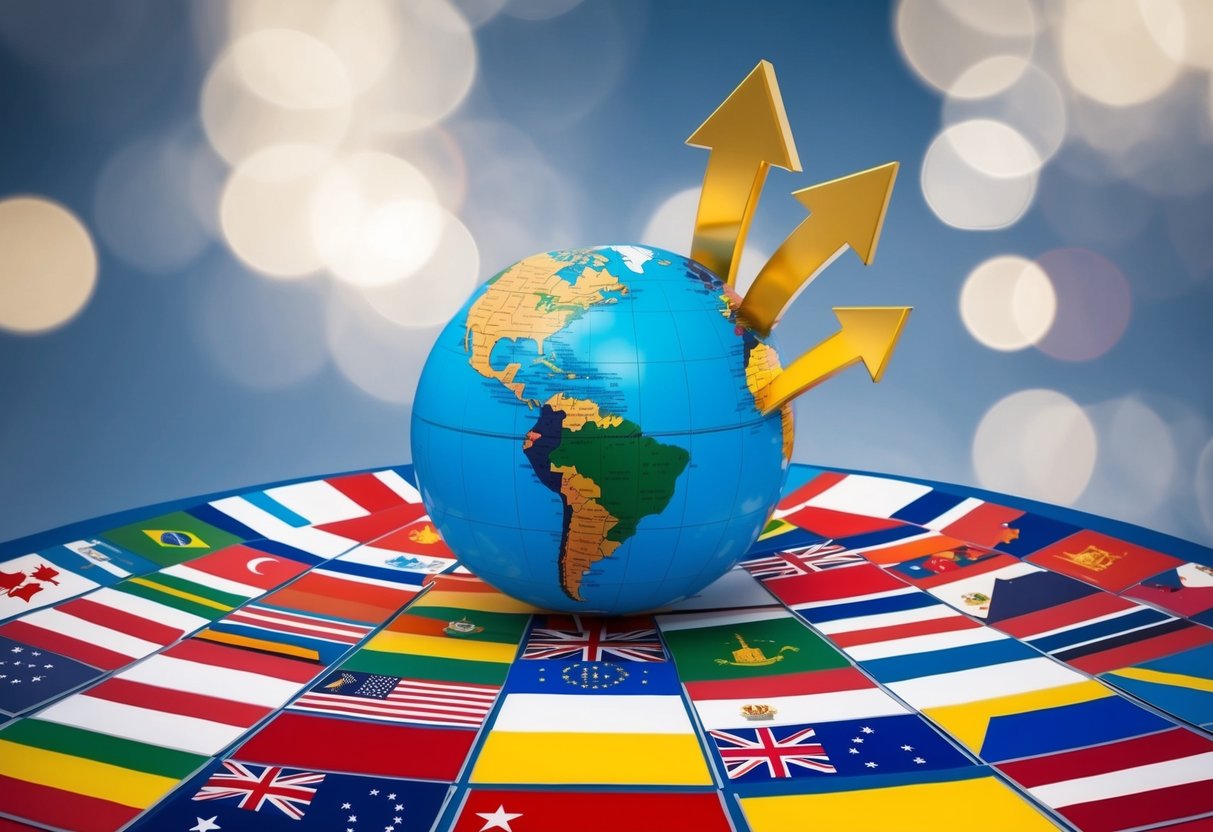 globe with nations flags