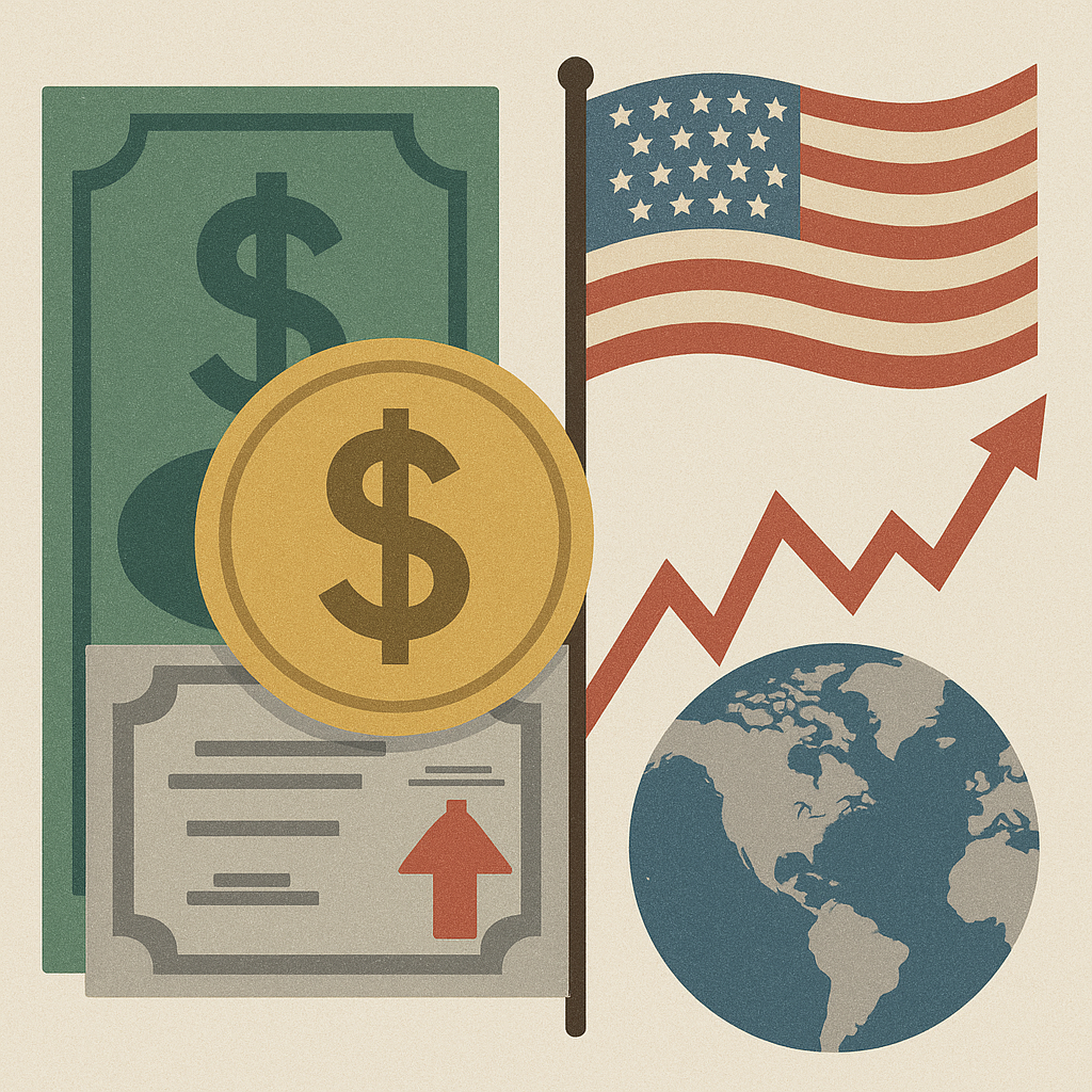 Gold, Stocks, and Bonds go up when the dollar goes down in value