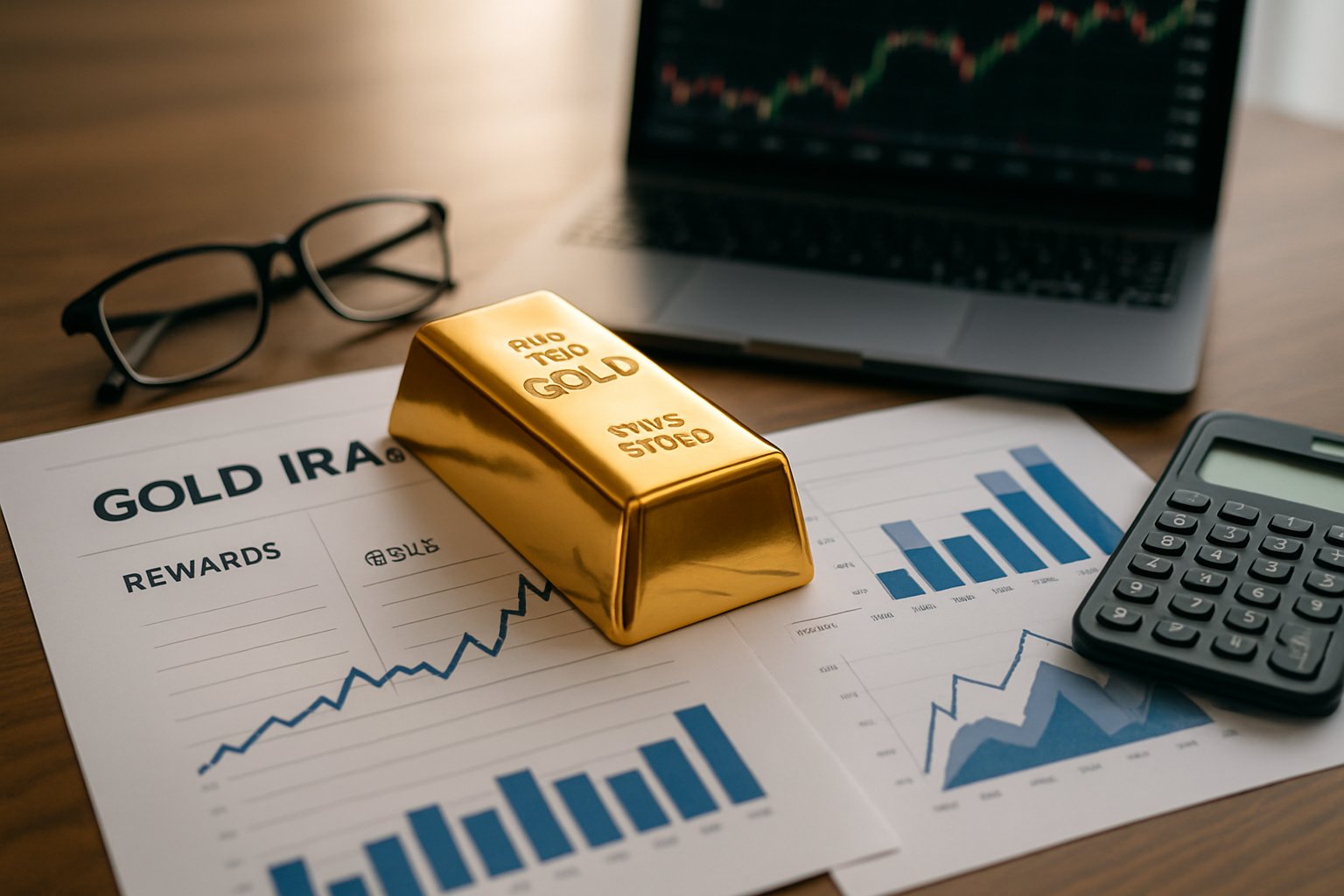Gold bar on stocks