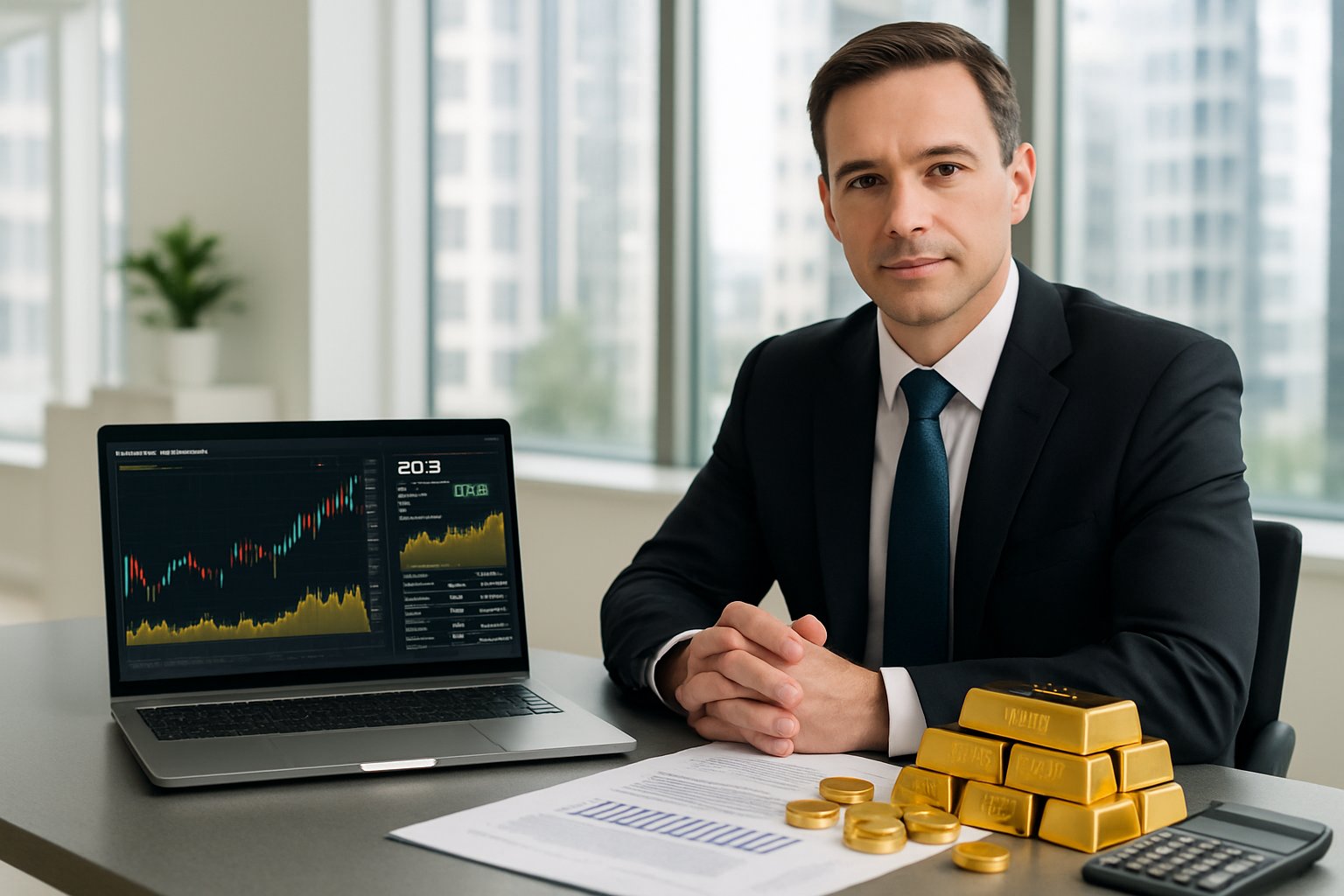 Gold next to man