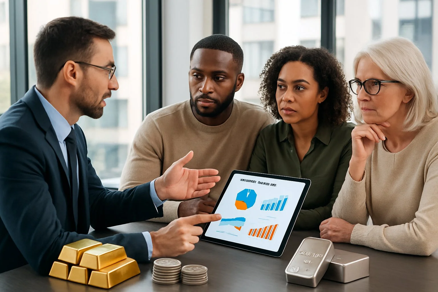 people around graph photos