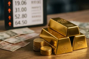 gold-bars-and-coins-on-table-next-to-paper-money | Metals Edge gold-bars-and-coins-on-table-next-to-paper-money