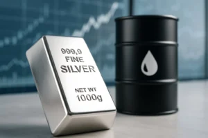 Silver with oil barrel | Metals Edge Silver with oil barrel