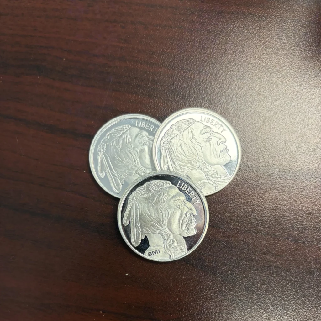 Three silver rounds