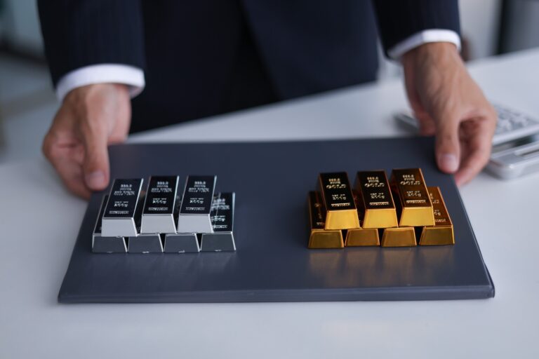 Physical silver and gold bars